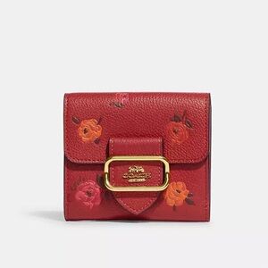 Coach Small Morgan Wallet With Floral Peony Print